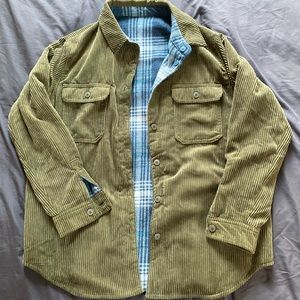 Reversible Plaid & Olive Shacket